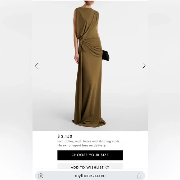 Alex Perry Dropped Crepe Jersey Gown - Picture 7 of 7